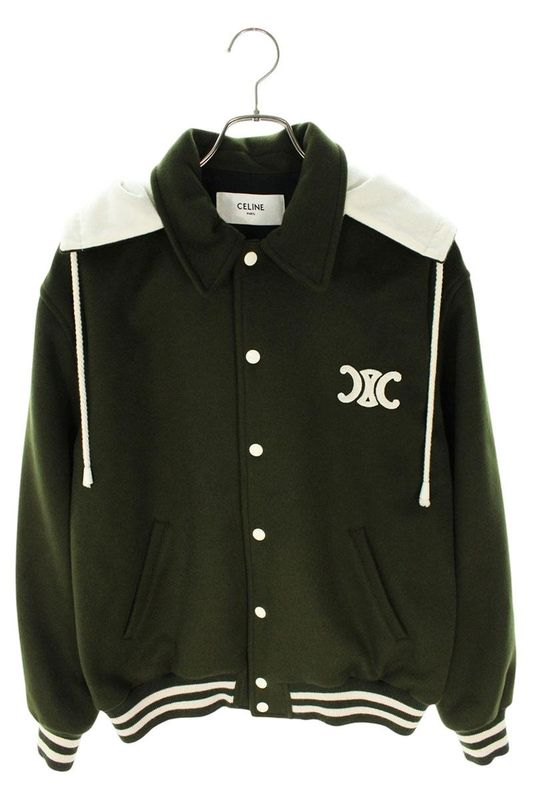 Celine 22AW 2v49i6700 Hooded Triomphe Varsity Blouson Women's 42