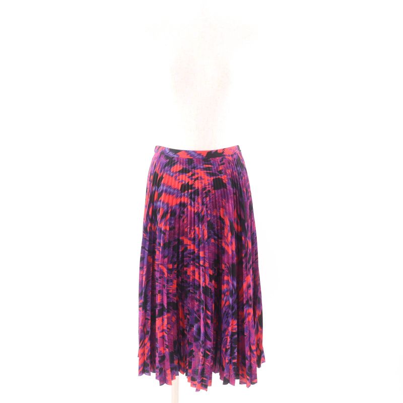 Balenciaga 542847 Allover Pleated Skirt Bottoms Multi 34 Genuine