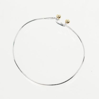 Tiffany & Co Hook & Eye Double Heart Silver 925 X 18K Yellow Gold Ladies 4.78g