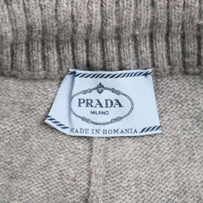 Prada Wool X Cashmere Logo Embroidered Knit Easy Pants 22235 R212 1z80 Gray 40