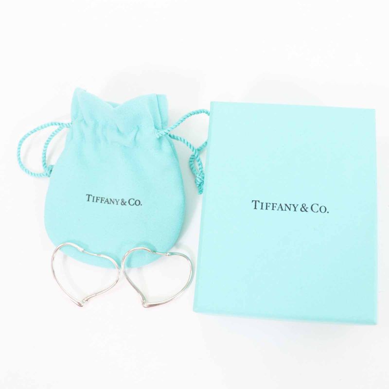 Tiffany & Co Open Heart Hoop Earrings For Both Ears Ag925 Silver