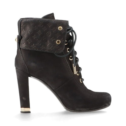 Louis Vuitton 10 Years Monogram Nubuckles Cles Zah Booties Women's 36 Ma0170