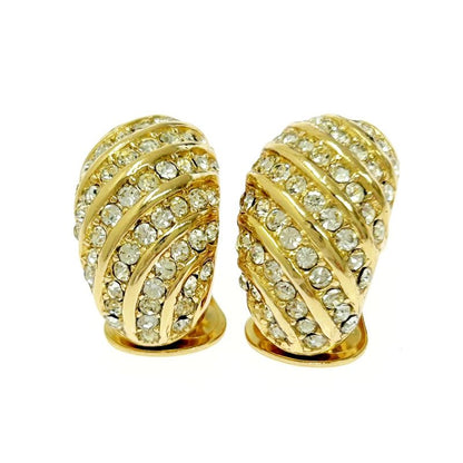 Christian Dior GP Rhinestone Earrings Gold 418702 Earrings