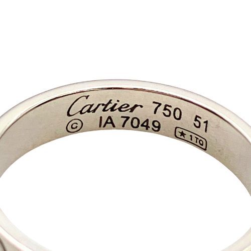 Cartier Ring - 750 White Togo Old 750 White Togo Old Love Ring #51 Silver #11