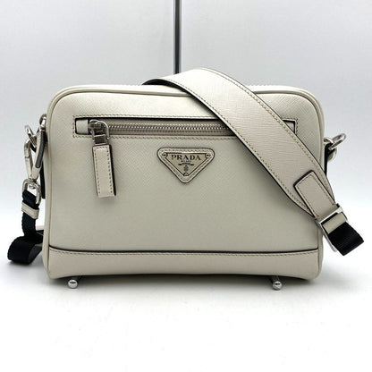 Prada 2vh063 Shoulder Bag Saffiano White Leather Women Men Fashion