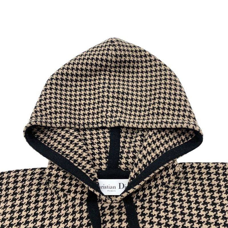 Christian Dior Outerwear Brown Black Knit Poncho Houndstooth