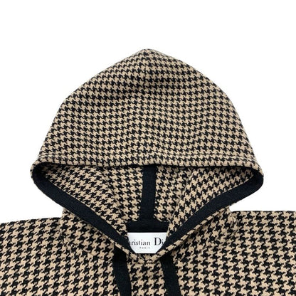 Christian Dior Outerwear Brown Black Knit Poncho Houndstooth