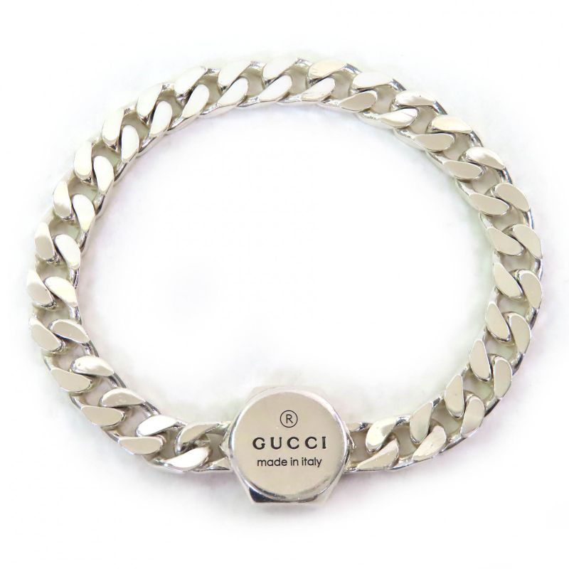 Gucci 779173 Trademark Bracelet Ag925 Logo Bangle Accessory Silver 16 Made In