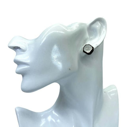 Chanel Earrings Accessories Small Accessories Coco Mark Octagon Plastic Brown