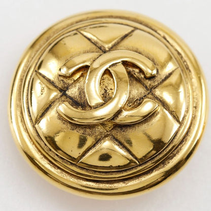 Chanel Coco Mark Matelasse Vintage Gold Plated Ladies 31g Earrings