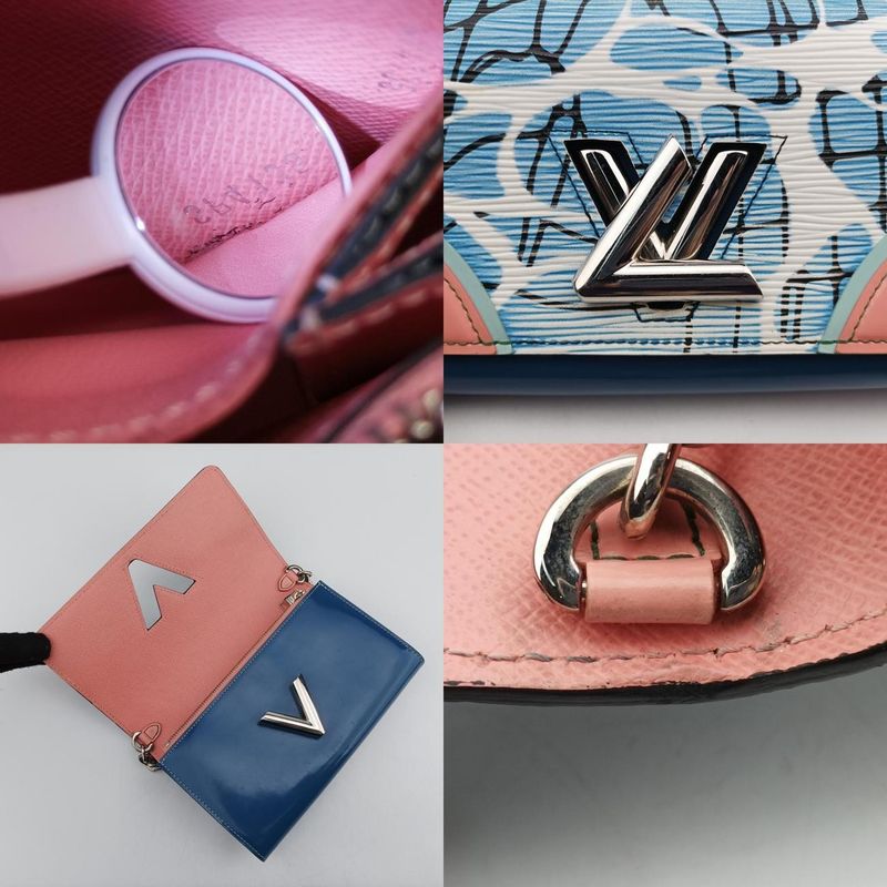 Louis Vuittonportefeuille Twisted Blue And Multicolor Epi M56237 Sp4135