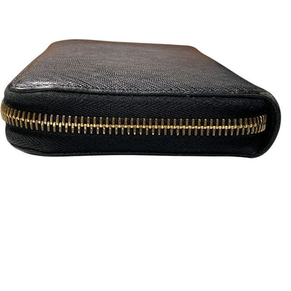 3347 Prada Saffiano Metal Saffiano Metal Round Zipper Long Wallet 1ml506 Black