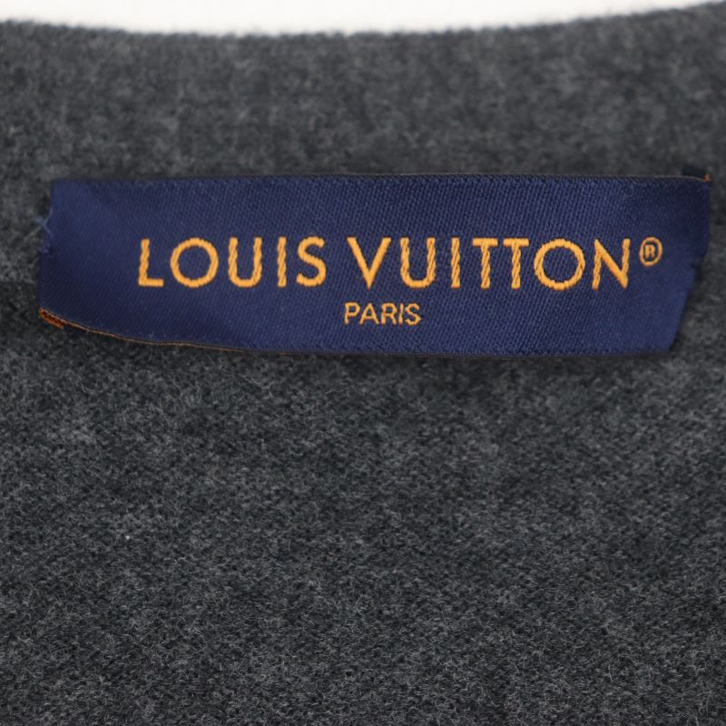  Louis Vuitton 23SS 1aatly Wool Cashmere Monogram Mix Logo Button V-neck Knit