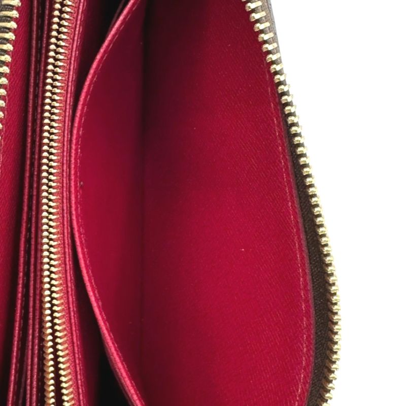 Louis Vuitton M41895 Monogram Round Zipper Fuchsia Long Wallet Louis Vuitton