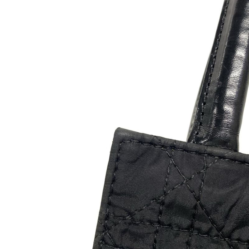 Dior/christian Dior Handbag Canage Stitch Black Leather