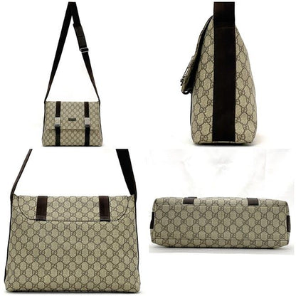 Gucci Shoulder Bag Beige Brown GG Supreme 122373