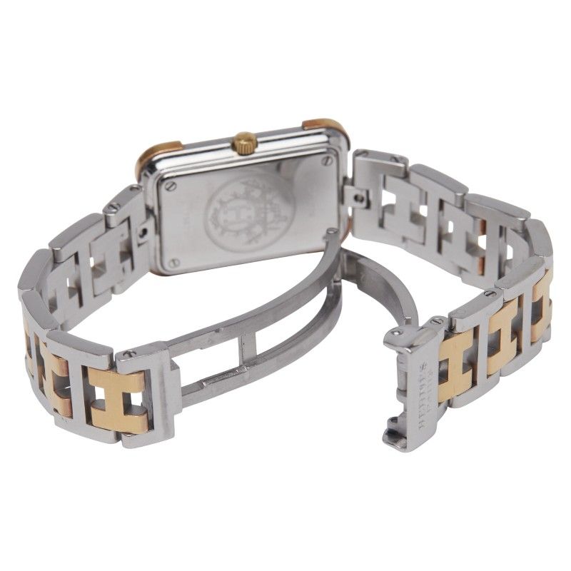 Hermes Croisure Cr1220 Silver Gold Stainless Steel Plated Ladies Hermes