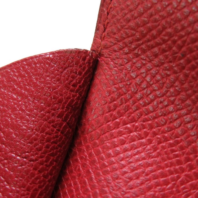 Hermes Courchevel Red Gold Hardware 00Z Engraved Vintage Clutch Bag 0225 Hermes