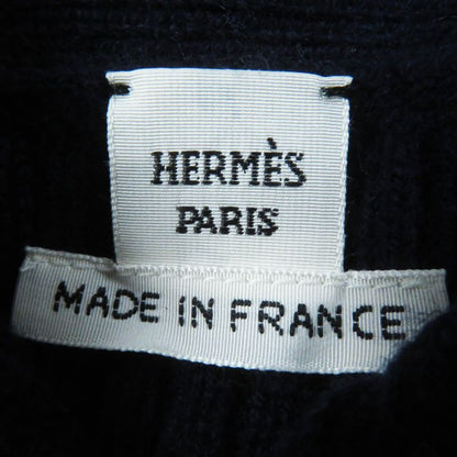 Hermes 21AW 100% Cashmere H Motif With Serie Buttons Long Cardigan Dark Navy