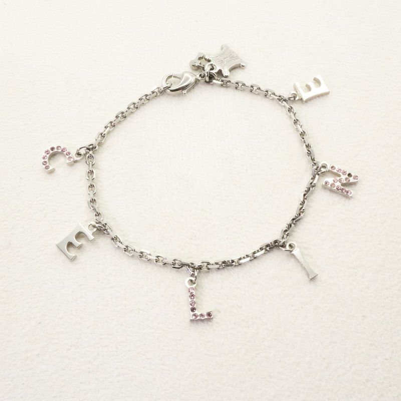 Celine Triomphe Charm Bracelet Logo 25-1081s