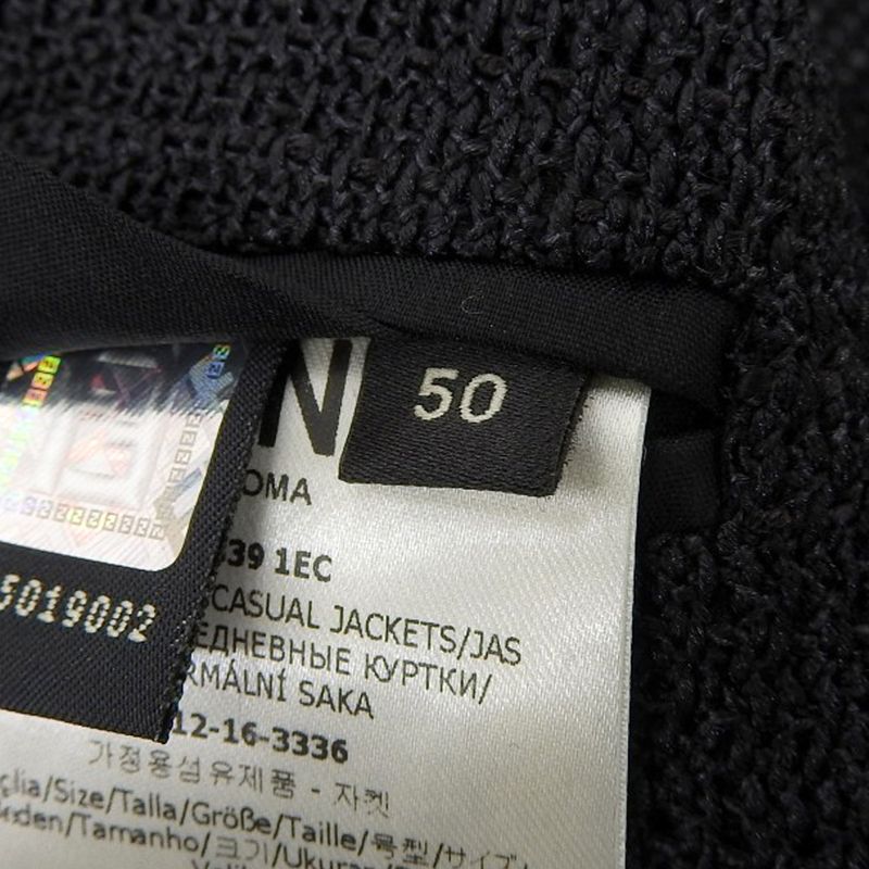 Fendi Current Black Tag Wool Silk Blend Organdie Summer Jacket 50 Black Men's