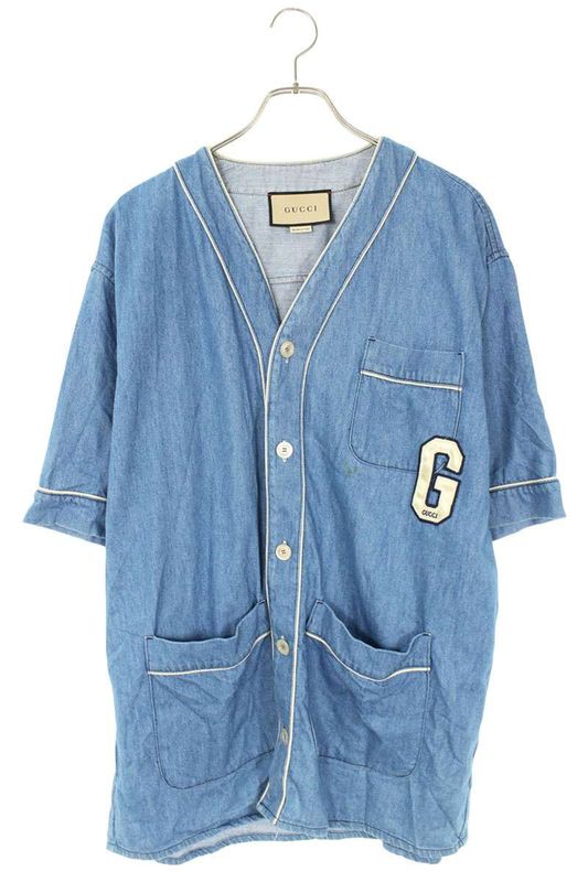 Gucci 753105 Xdclx Logo Embroidered Baseball Short Sleeve Shirt Men 46
