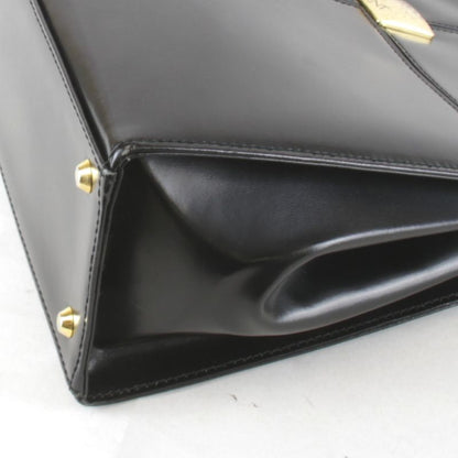 Yves Saint Laurent Vintage Logo Gold Hardware Bag Handbag Leather Black