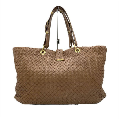 Bottega Veneta Intrecciato Capri Tote Leather Brown Gold Hardware Roma Unisex