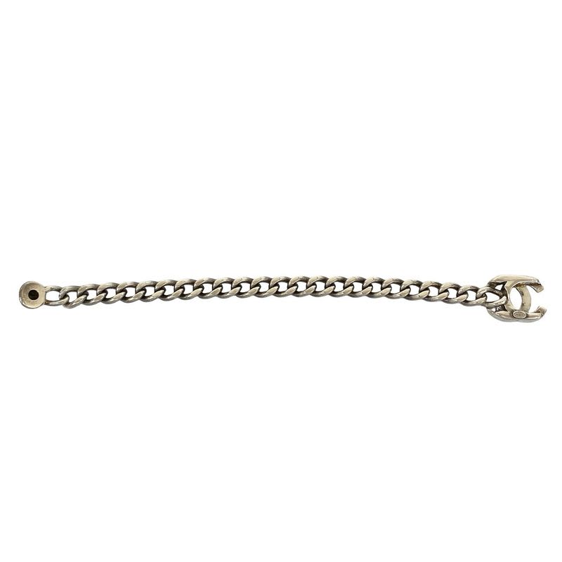 Chanel Turnlock Bracelet Coco Mark Silver Plated Chain 96P