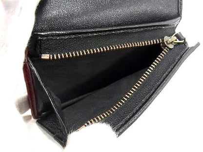 Gucci 573811 GG Marmont Leather Bifold Wallet Women's Black And Red