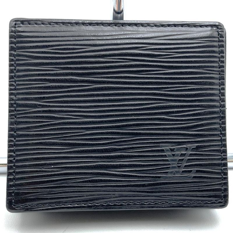 Louis Vuitton Epi Porte Monet Boite Coin Case Wallet Noir Black Ladies Men