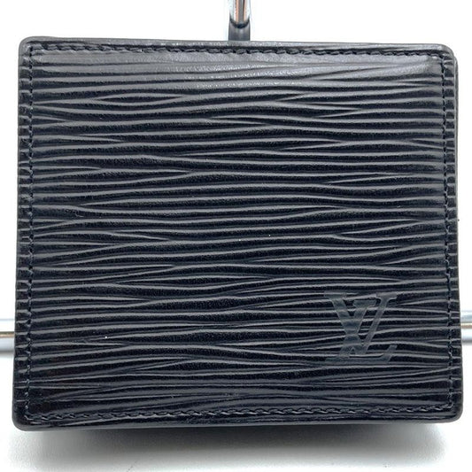Louis Vuitton Epi Porte Monet Boite Coin Case Wallet Noir Black Ladies Men