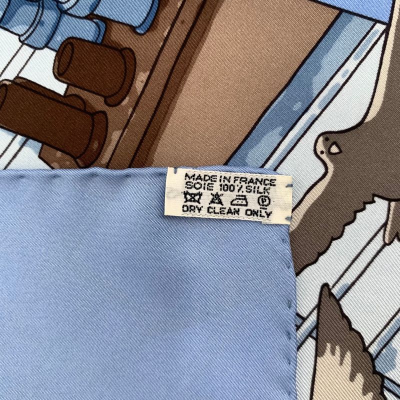 Grade Hermes Carre 90 Silk Scarf LES Toits DE Paris Roof Blue With Box