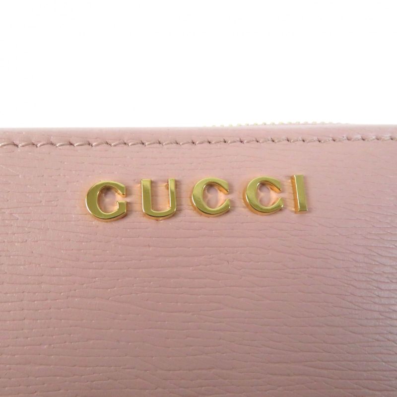 Gucci 772639 Script Mini Wallet With Logo Hardware Leather Bifold Wallet Light