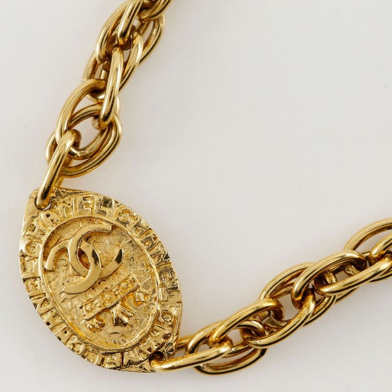 Chanel Coco Mark Long Vintage Gold Plated Ladies 148g Necklace