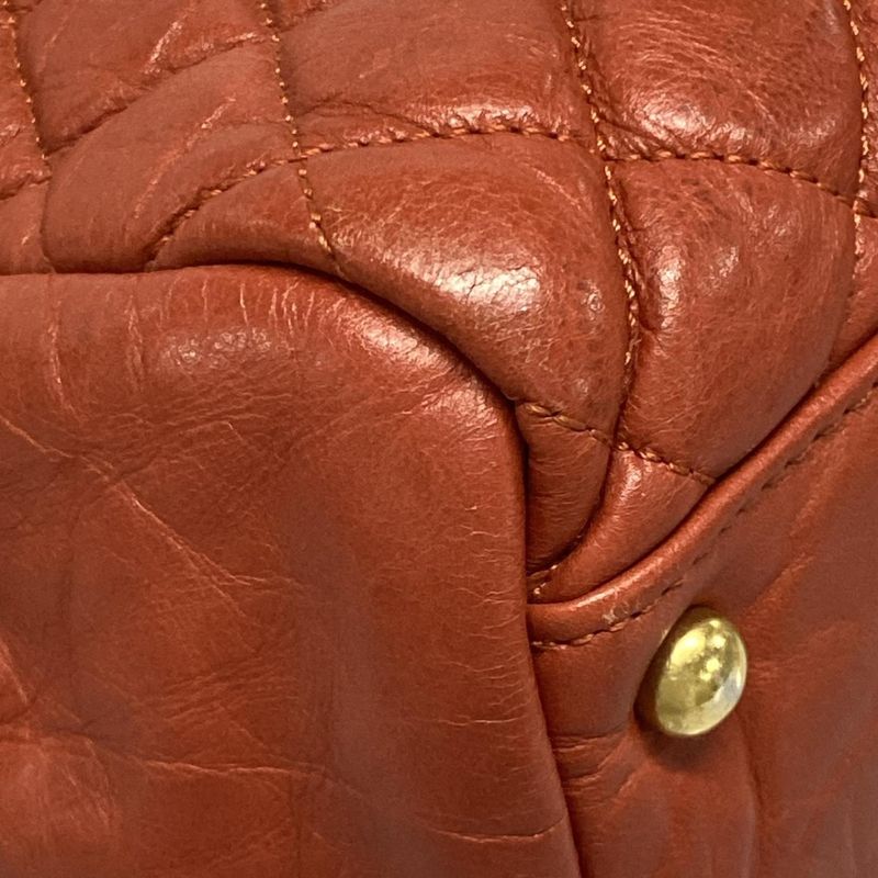 Chanel Matelasse Red Mademoiselle Chain Vintage Gold Hardware Leather Tote Bag