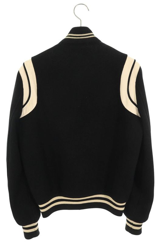 Saint Laurent Paris 14AW 354718 Y580f Wool Gabardine Leather Trim Stajan