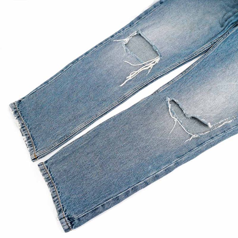 Balenciaga Denim Pants Damage XXS Size Blue Trousers Women's Apparel