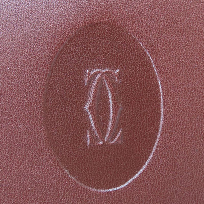 Cartier Bifold Wallet Mustline Calf Bordeaux Gold Hardware With Coin Purse For