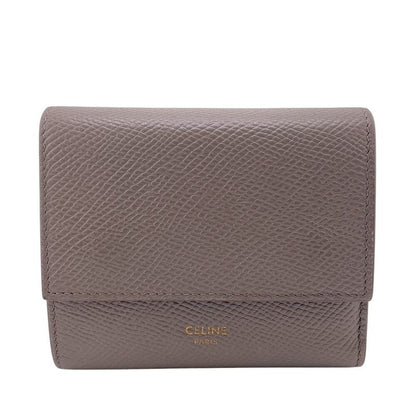 Celine Small Trifold Wallet Branded Coin Purse Bill Grey Ladies