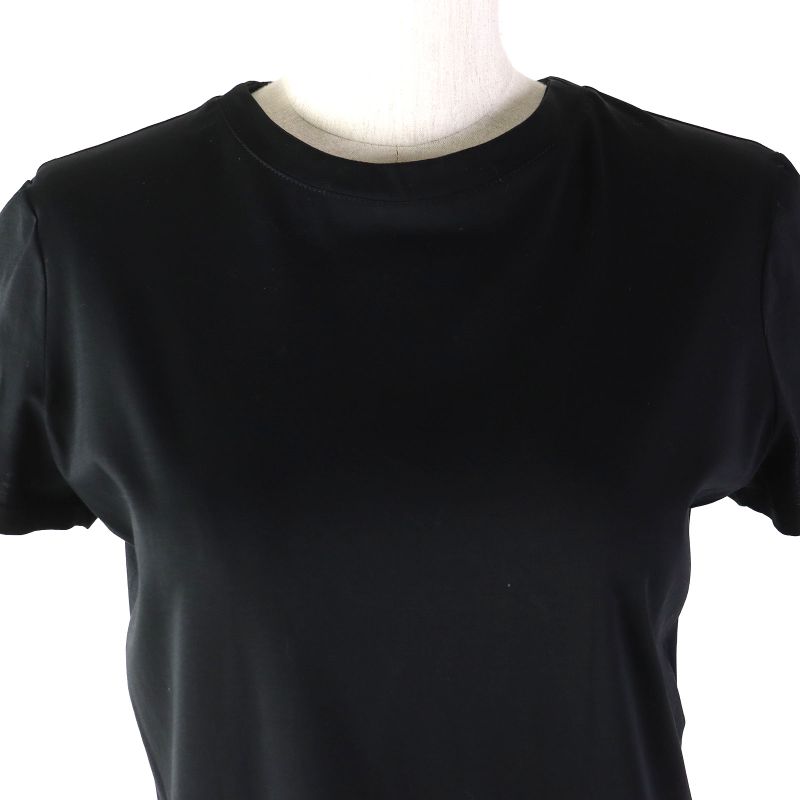 CHANEL P57567 100% Cotton Coco Mark Button Round Neck Short Sleeve Dress Mini