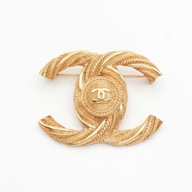 Chanel Brooch Corsage Gold Here Mark