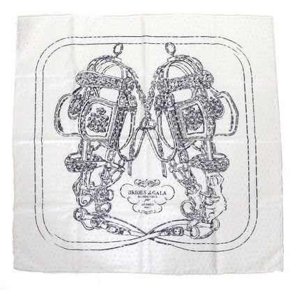 Hermes 983529s Brides De GALA Ceremonial Maitre D' 100% Silk Blanc/noir Carré