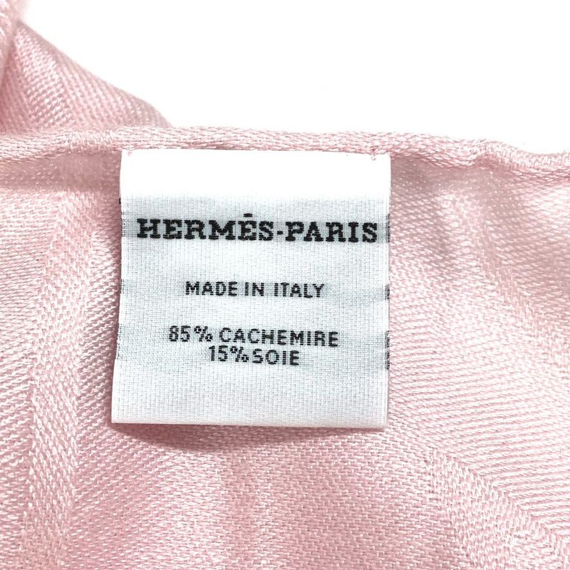 Hermes Stole New Livris Cashmere Rose Pearl Pink
