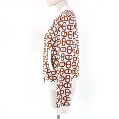 Hermes 24SS 100% Cotton Chaine D'ancre Teddy Blouson Ivory Brown 38 Made In