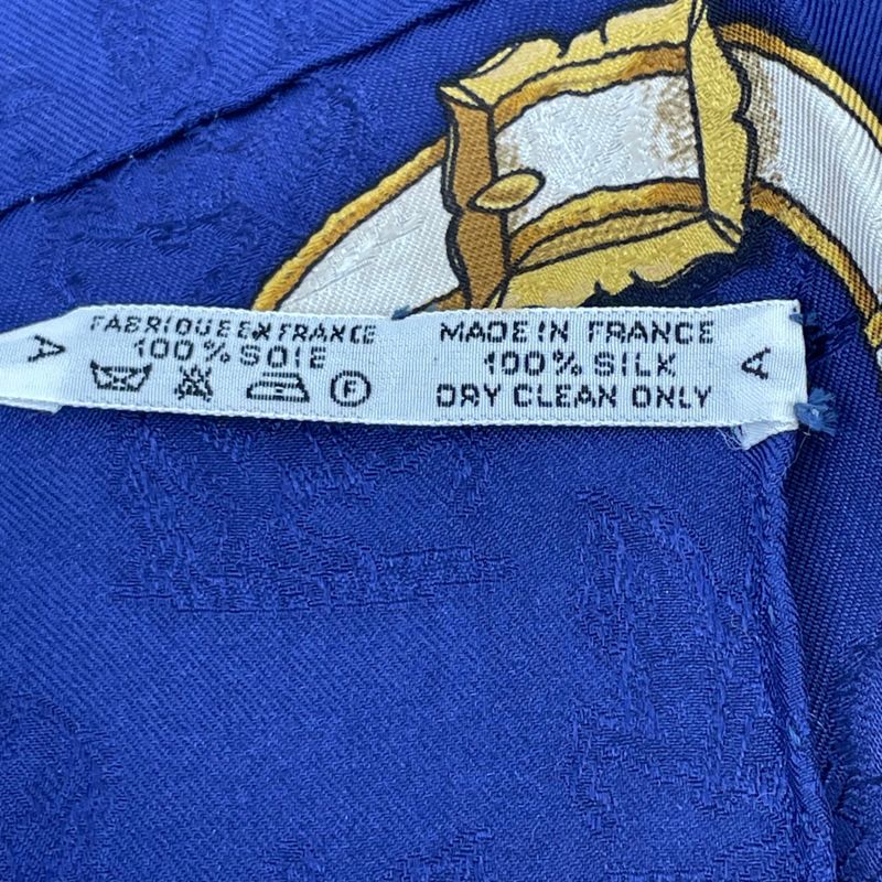 Hermes Carre 90 L'instruction DU ROY Imperial Blue And Red Silk Scarf