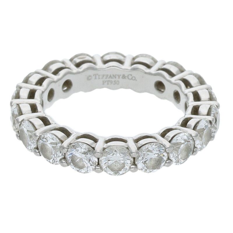 Tiffany & Co Forever Band Pt950 Pavé Diamond Platinum Ring Men's Size 8