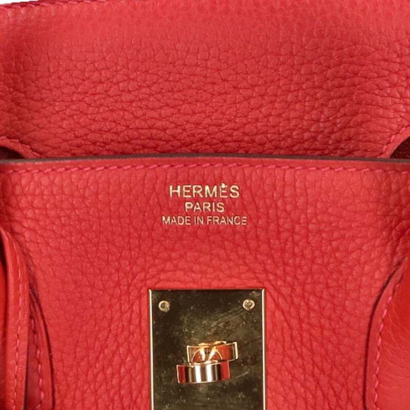 Hermes Birkin 35 C Engraved Ghardware Togo Leather Handbag Men 35
