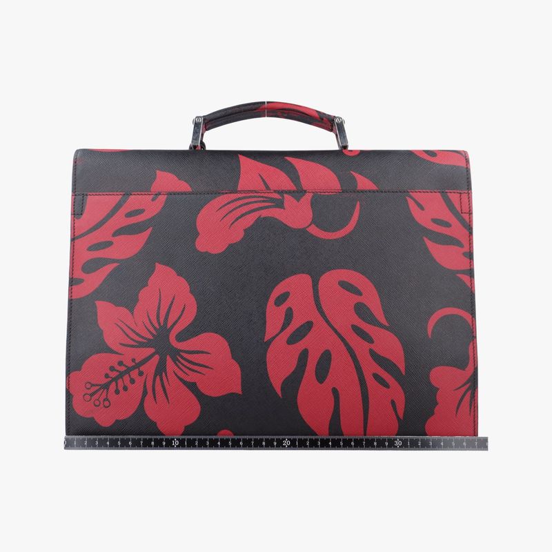 Prada Hibiscus Sound Rosso Red And Black Saffianoleather 134