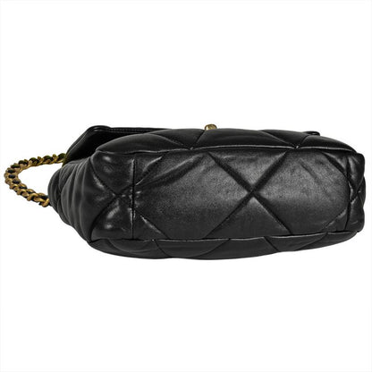 Chanel 19 Shoulder Bag Lambskin As1160 Black Gold Hardware Random Plate